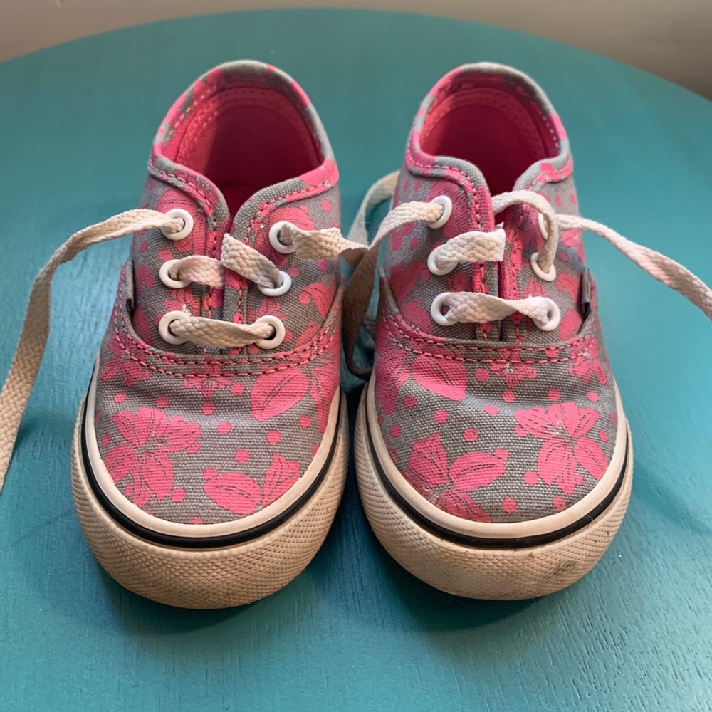 Hawaiian Flower Vans Sneakers - Picture 1 of 9